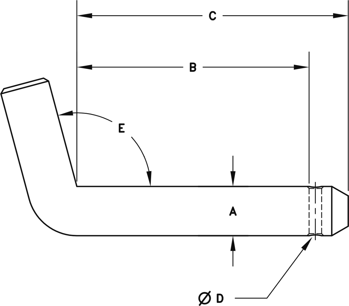 Bent Pull Pin Carbon w/ Zinc