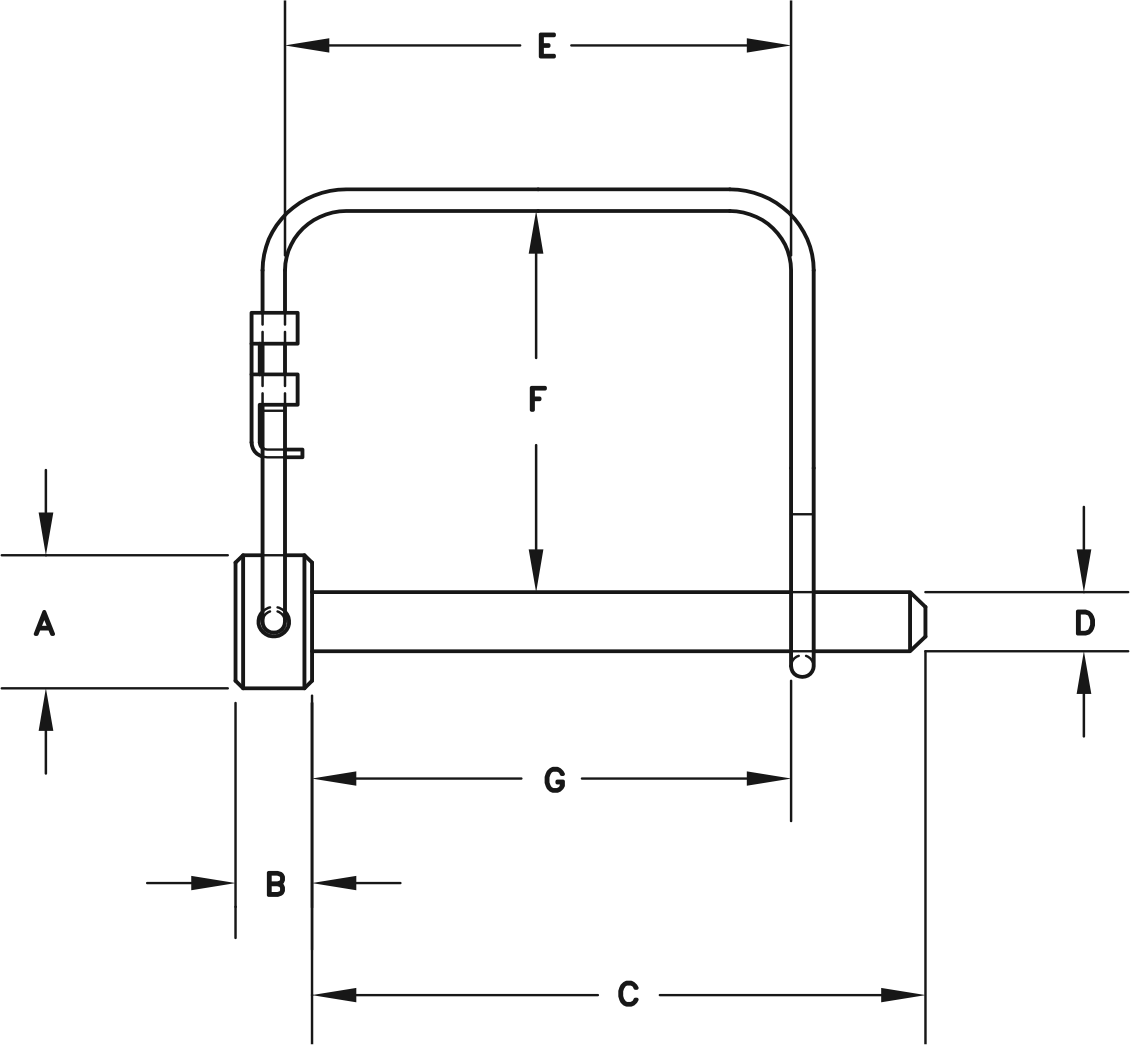Square Wire Lock Pin Carbon Steel